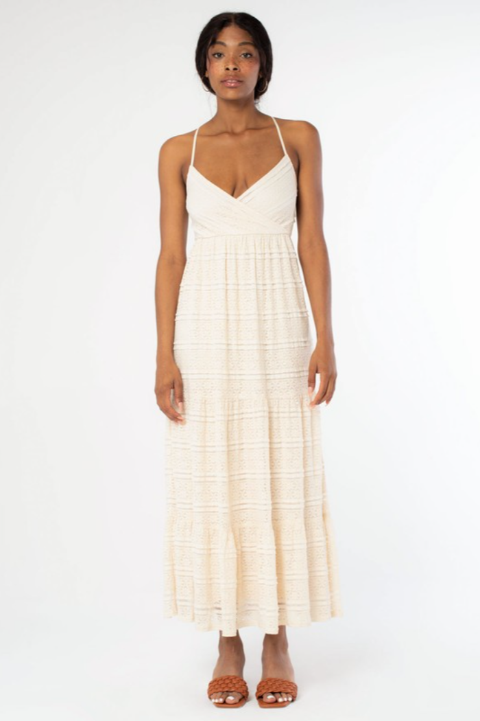 Sleeveless fr-bk surplice double layer dress main image 0